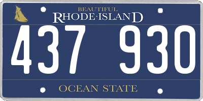 RI license plate 437930