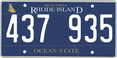 RI license plate 437935