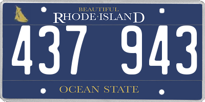 RI license plate 437943