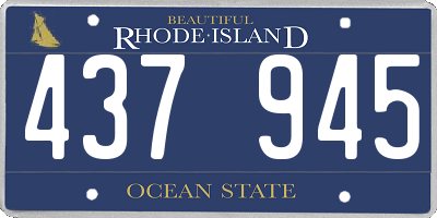 RI license plate 437945