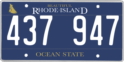 RI license plate 437947