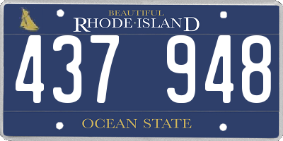 RI license plate 437948