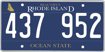 RI license plate 437952