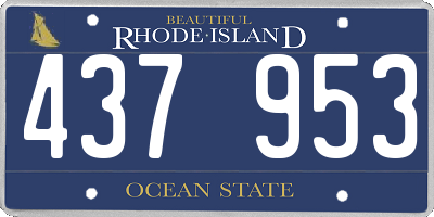 RI license plate 437953