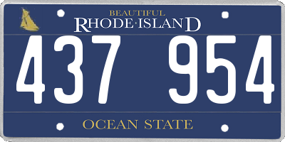 RI license plate 437954