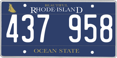 RI license plate 437958