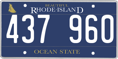 RI license plate 437960