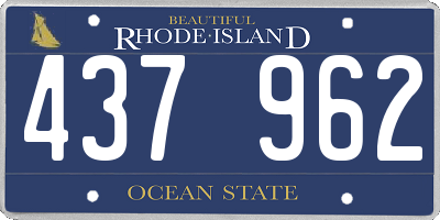 RI license plate 437962