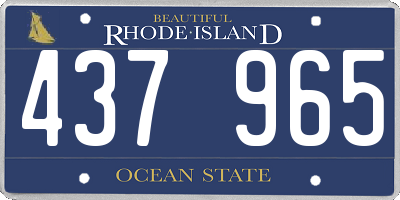 RI license plate 437965