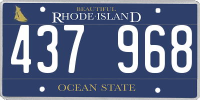 RI license plate 437968