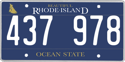 RI license plate 437978