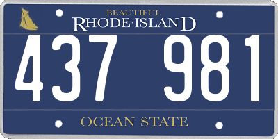 RI license plate 437981