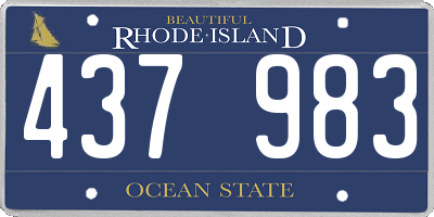 RI license plate 437983