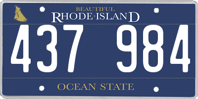 RI license plate 437984