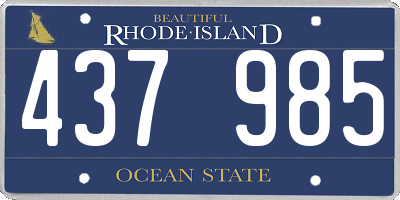 RI license plate 437985