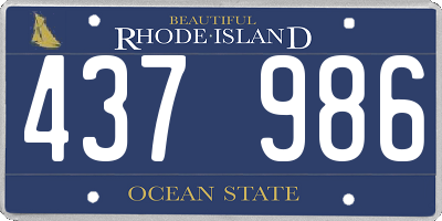 RI license plate 437986