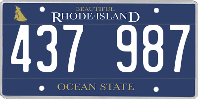 RI license plate 437987