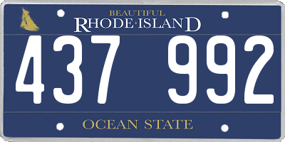RI license plate 437992