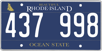 RI license plate 437998