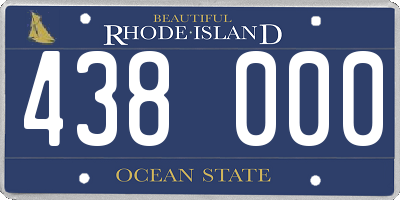 RI license plate 438000