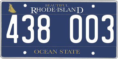 RI license plate 438003
