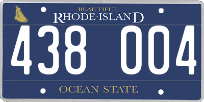 RI license plate 438004