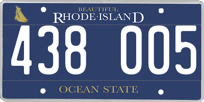 RI license plate 438005