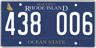 RI license plate 438006