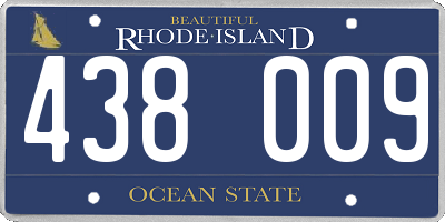 RI license plate 438009