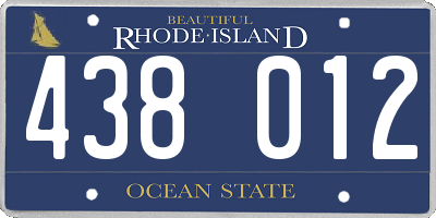 RI license plate 438012