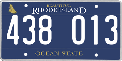 RI license plate 438013