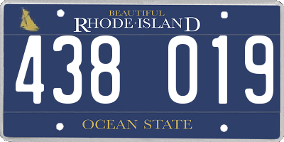 RI license plate 438019