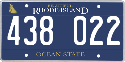 RI license plate 438022