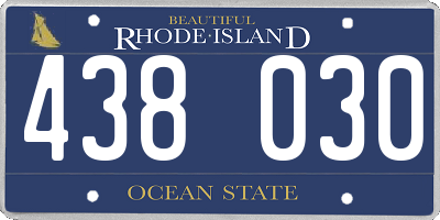 RI license plate 438030