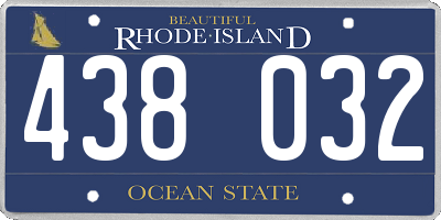 RI license plate 438032