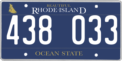 RI license plate 438033