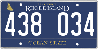 RI license plate 438034