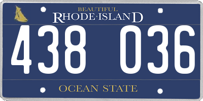 RI license plate 438036