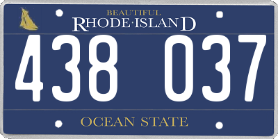 RI license plate 438037