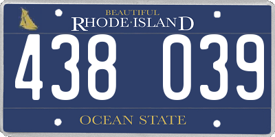 RI license plate 438039