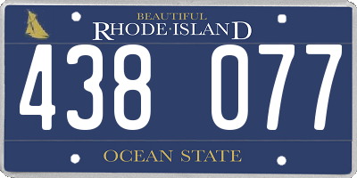 RI license plate 438077