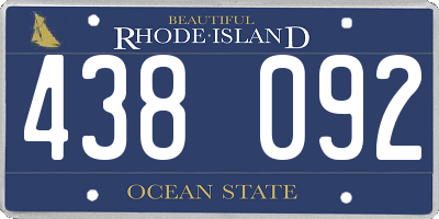 RI license plate 438092