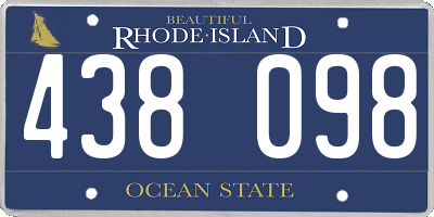 RI license plate 438098