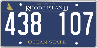 RI license plate 438107