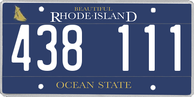 RI license plate 438111