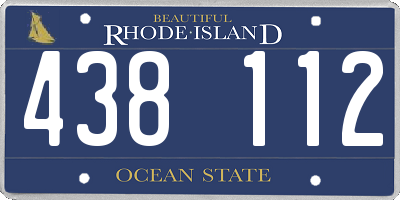 RI license plate 438112
