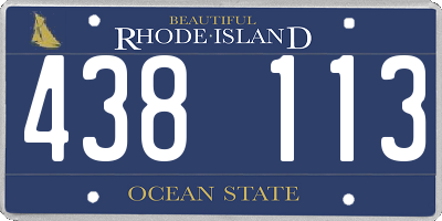 RI license plate 438113