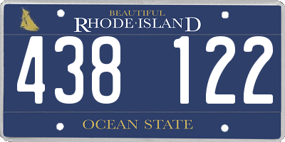 RI license plate 438122