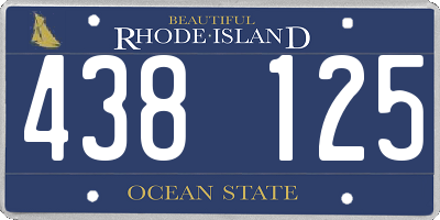 RI license plate 438125