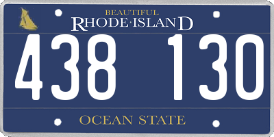 RI license plate 438130